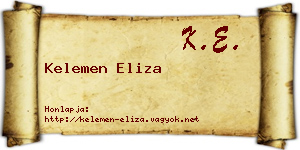 Kelemen Eliza névjegykártya